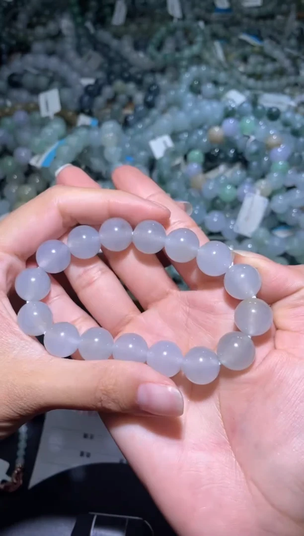 未镶嵌定制翡翠岩**心天然缅甸翡翠手串110