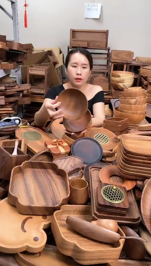 木  南美胡桃木深碟15*5cm  内销