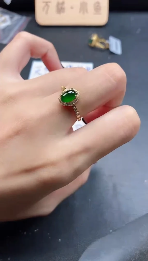 银S925镶嵌戒指翡翠51151