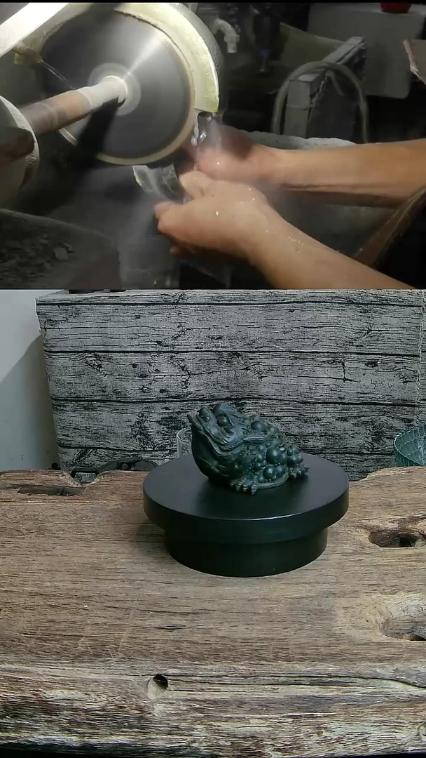 双11天然药王石整石雕刻全手工招财金蟾茶宠