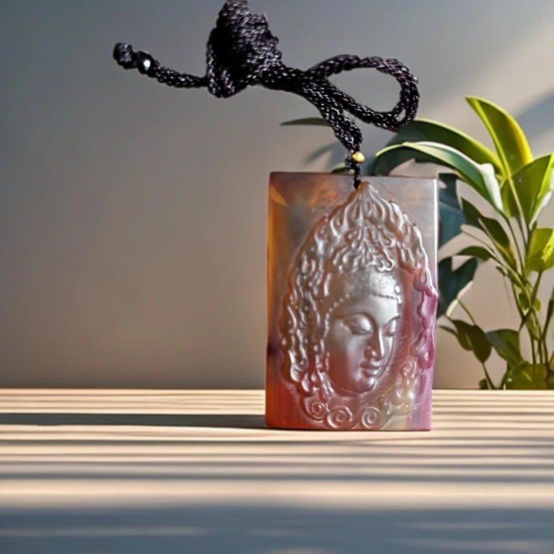 平安无事牌 雕刻佛牌 玛瑙原石 玛瑙玉髓 吊坠 观音菩萨 男士专属