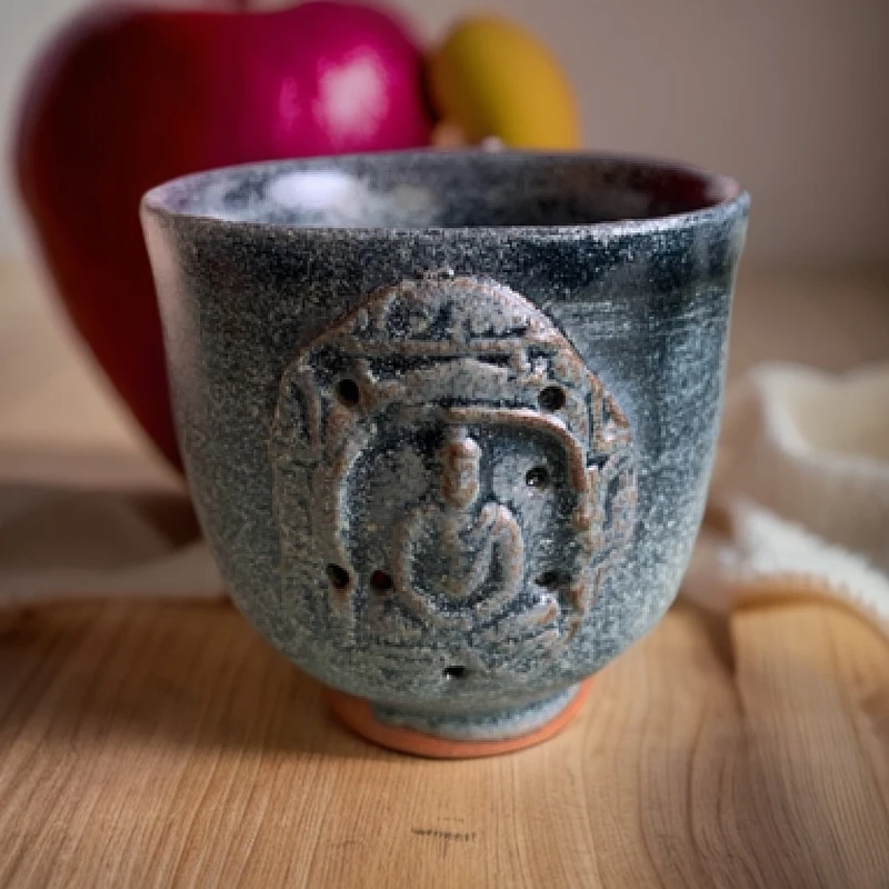 紫金釉无相主人杯中式瓷器茶杯雅致设计复古纯手工