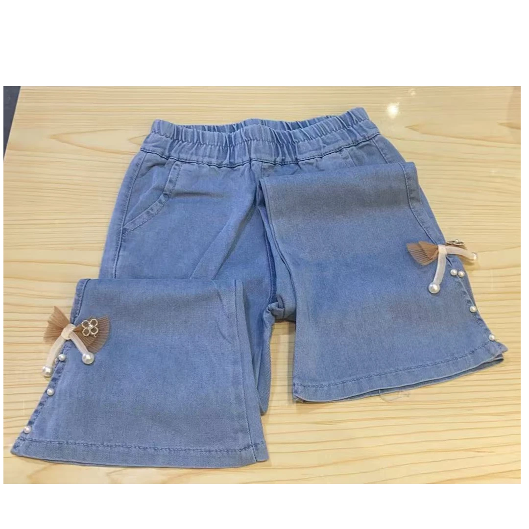 儿童时尚软牛仔薄款新款春款女童韩版牛仔裤百搭夏季裤子童装短裤
