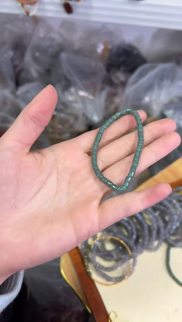 【闪购商品】翡翠手链未镶嵌微瑕翡翠小直切珠手链[3937]