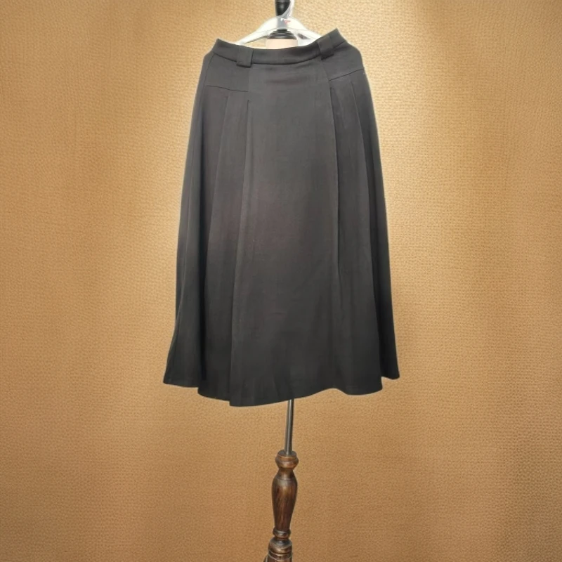 秋冬新款时尚百搭黑色修身半身裙A字W215