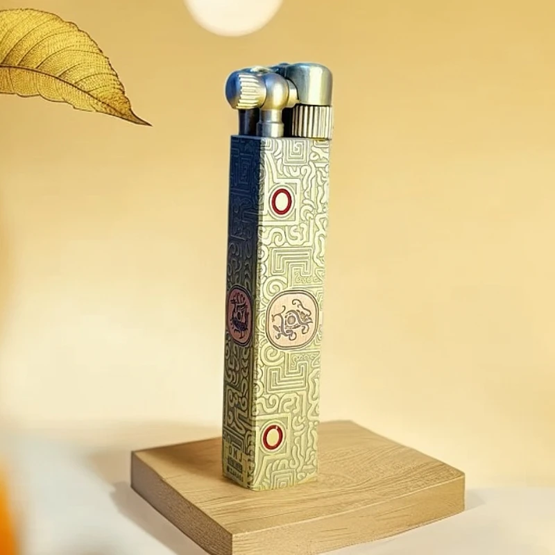 四灵柱 乾坤柱 纯黄铜 抬臂四方柱 创意摆件机