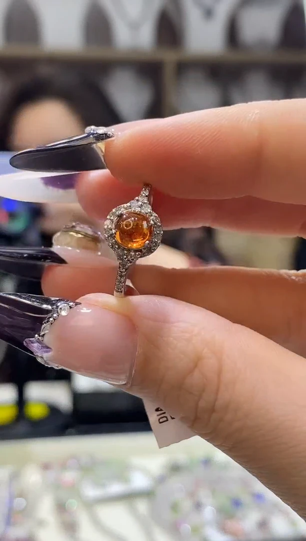 银S925镶嵌戒指定制石榴石楚楚珠宝中古甄选不退换