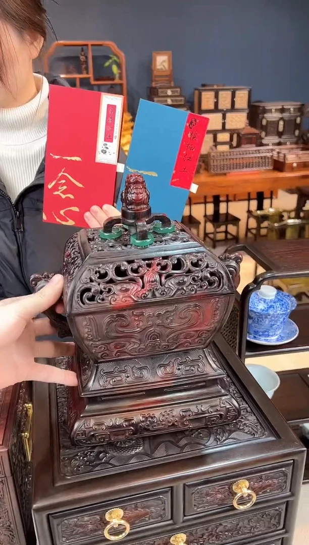 【闪购商品】红酸枝木类家具大香炉