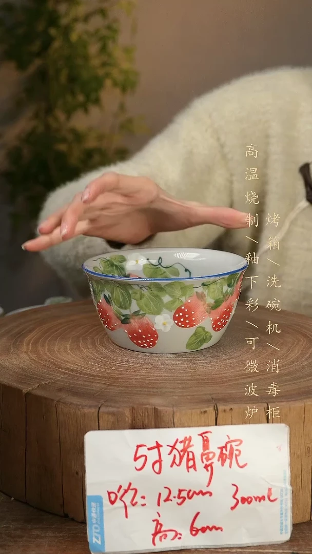 碗瓷景德镇手工手绘高温瓷釉下彩