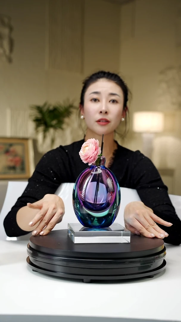 手工艺品琉璃金红蓝设计款香薰瓶