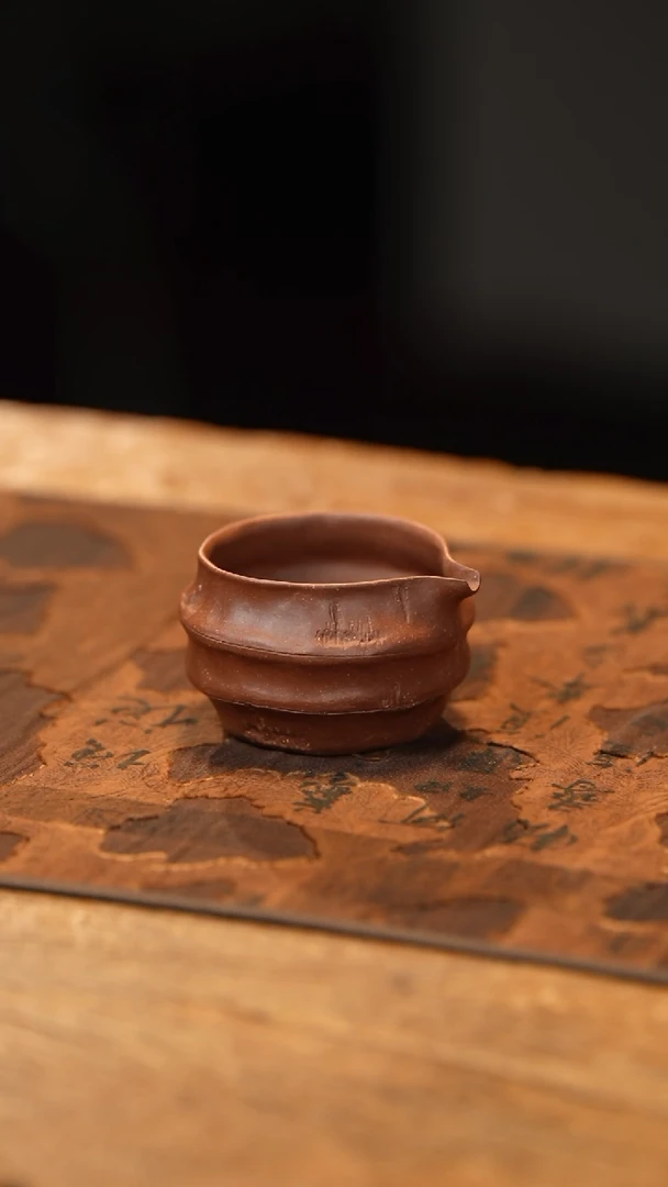 【闪购商品】【有茶器】竹节公道杯红