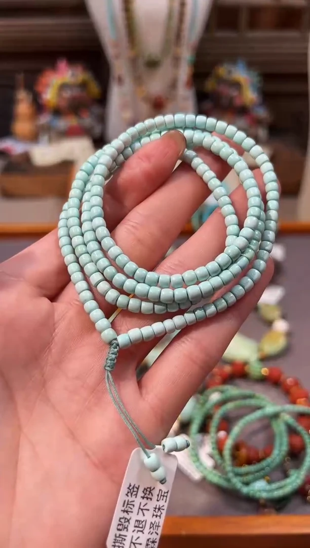 未镶嵌绿松石颈饰绿松石项链