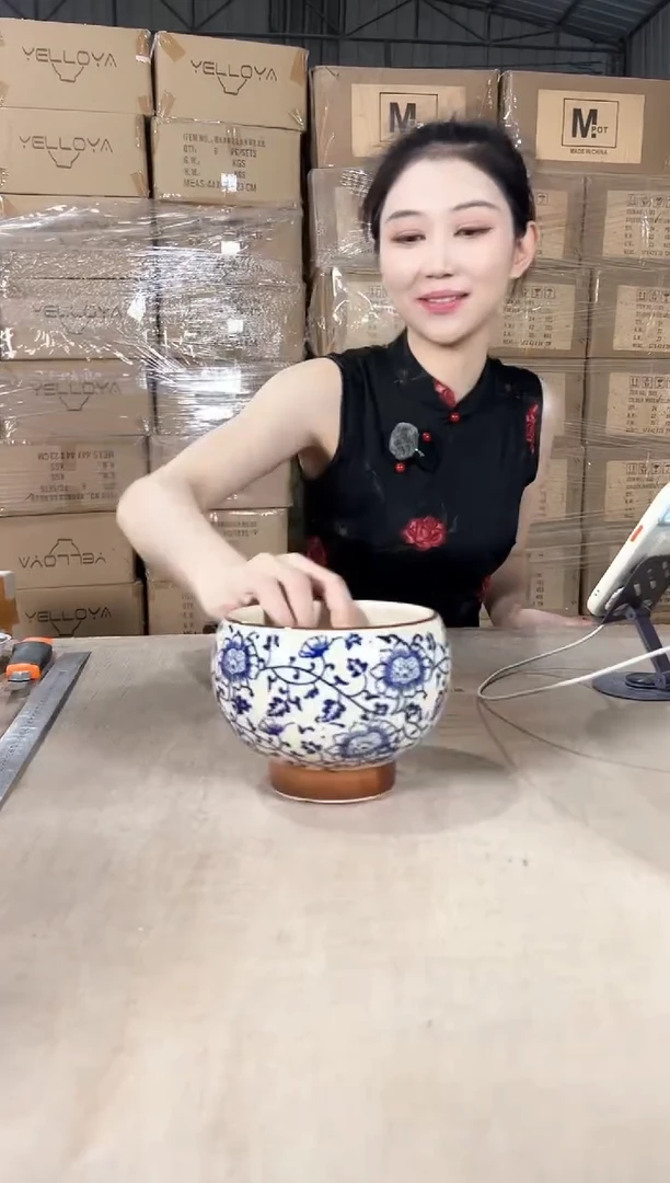 圆球青花瓷小号14x12