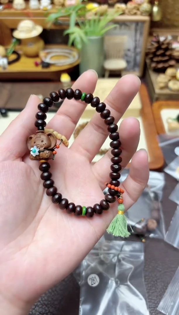 紫金钵盂菩提手串小象手链