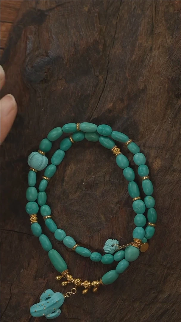 【闪购商品】绿松石项链18K金镶嵌S2795-定制