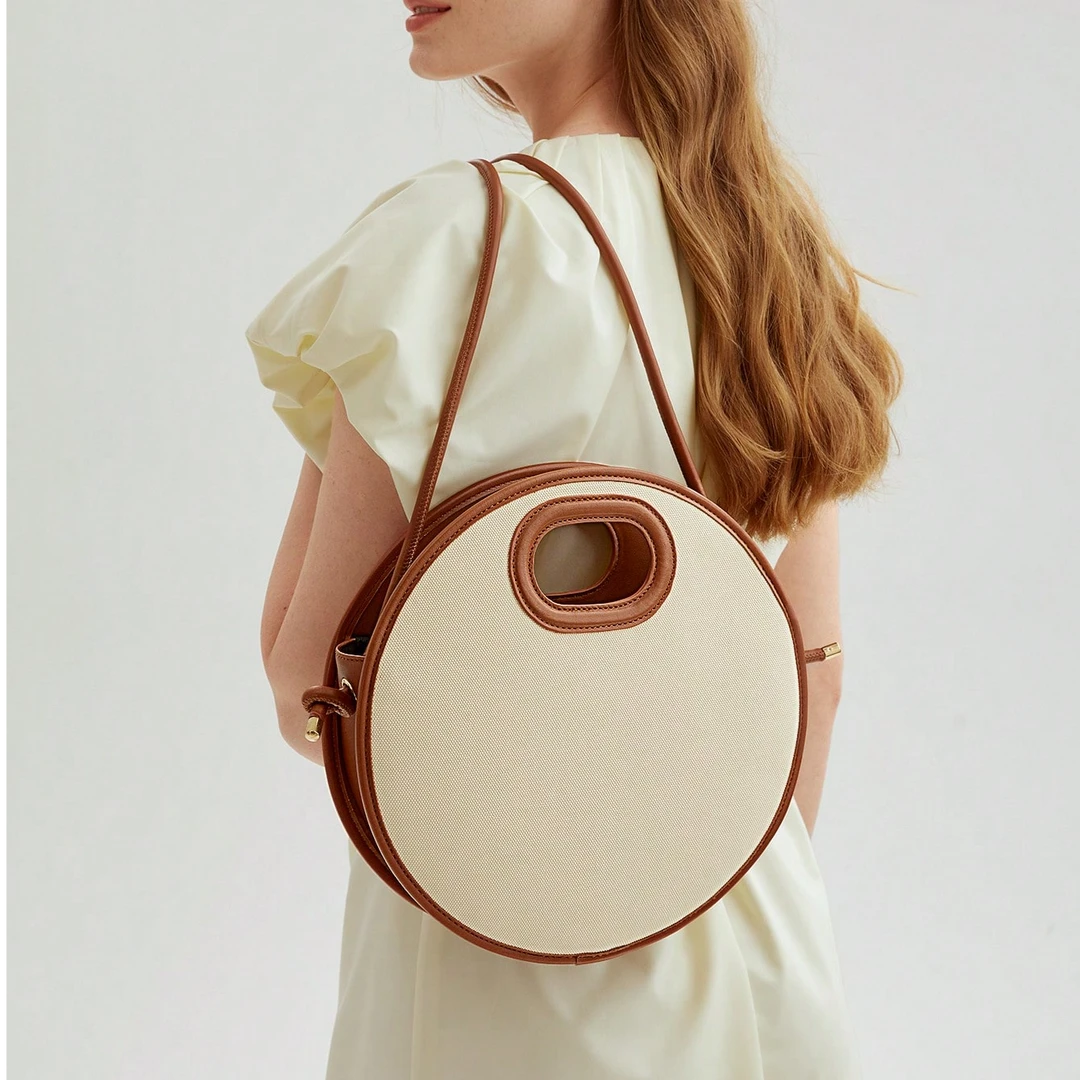 高级感小圆包包女新款百搭简约手提包时尚质感单肩斜挎包包