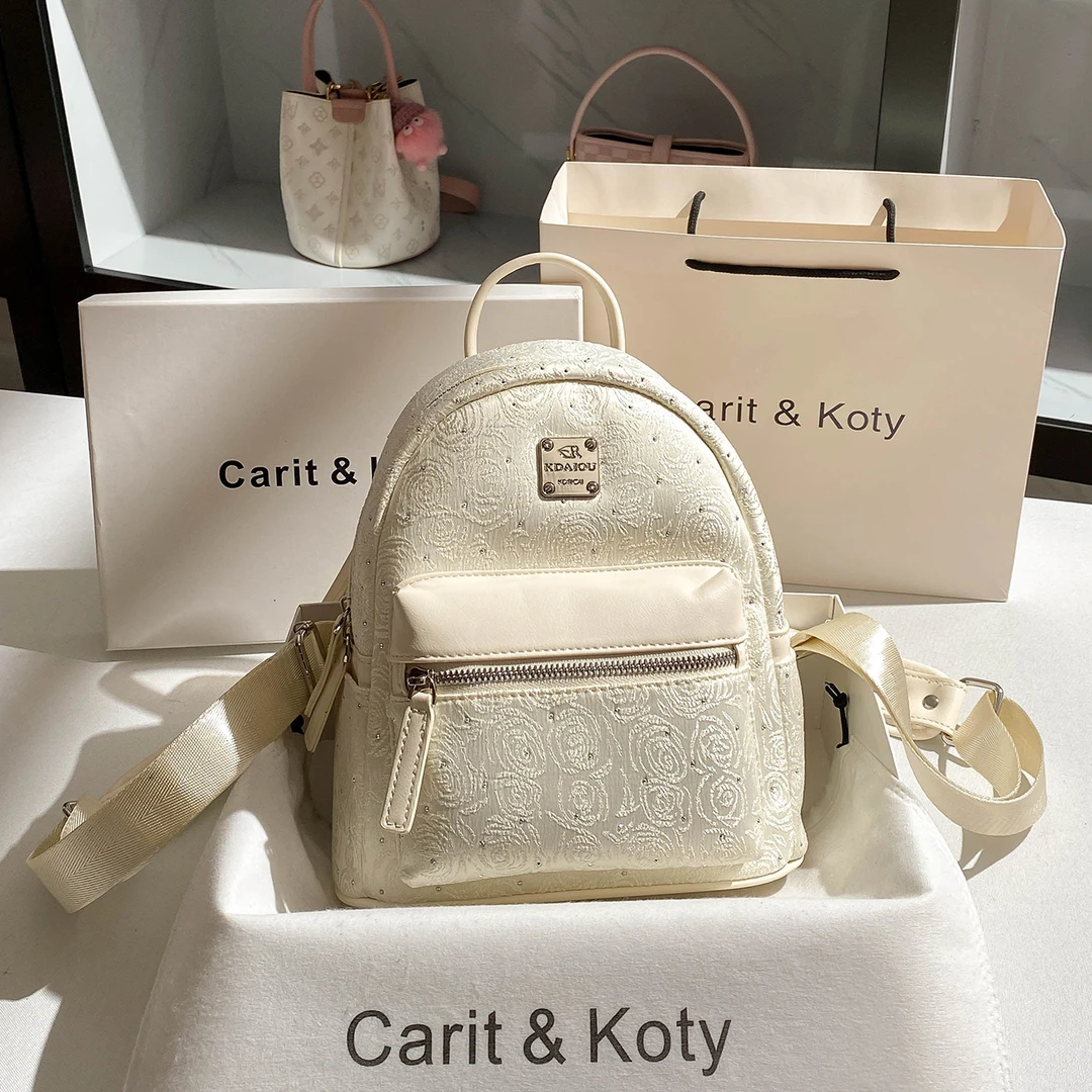 CARIT KOTY小众女大学生通勤双肩包包2025新款百搭上班专用小背包