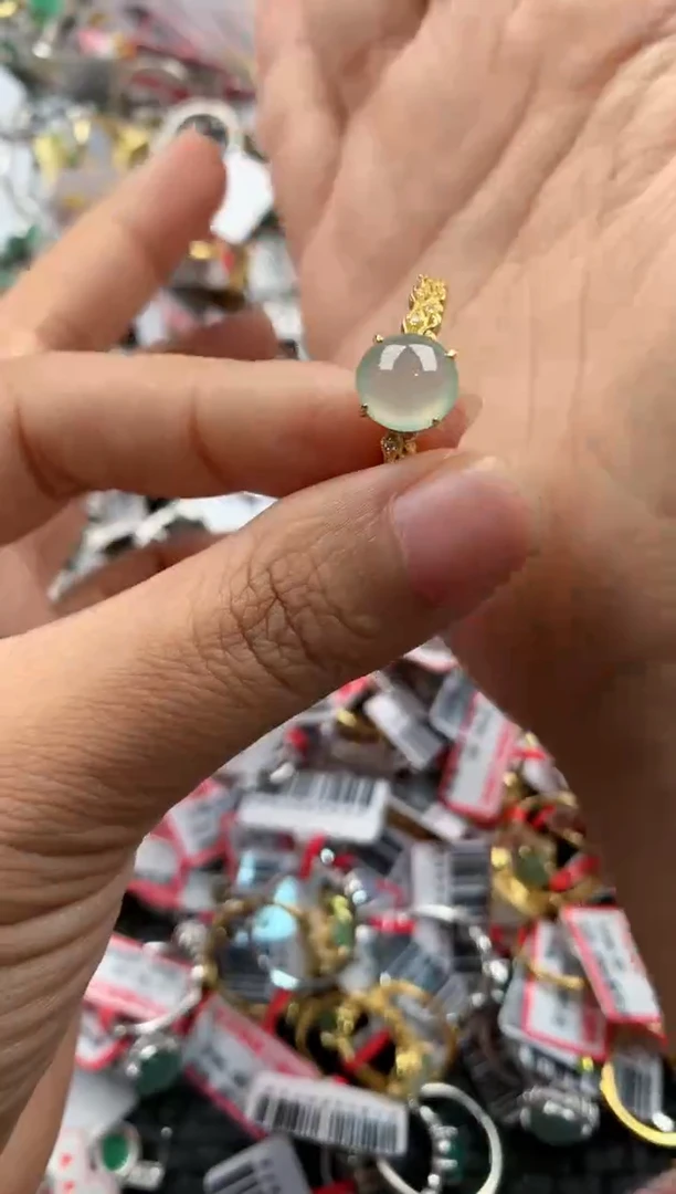 银S925镶嵌戒指翡翠111                 4