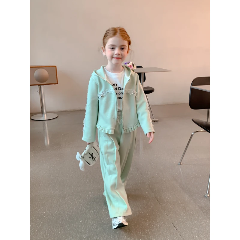 【U.Hua尤画】“绿薄荷”蕾丝花边套装 67007