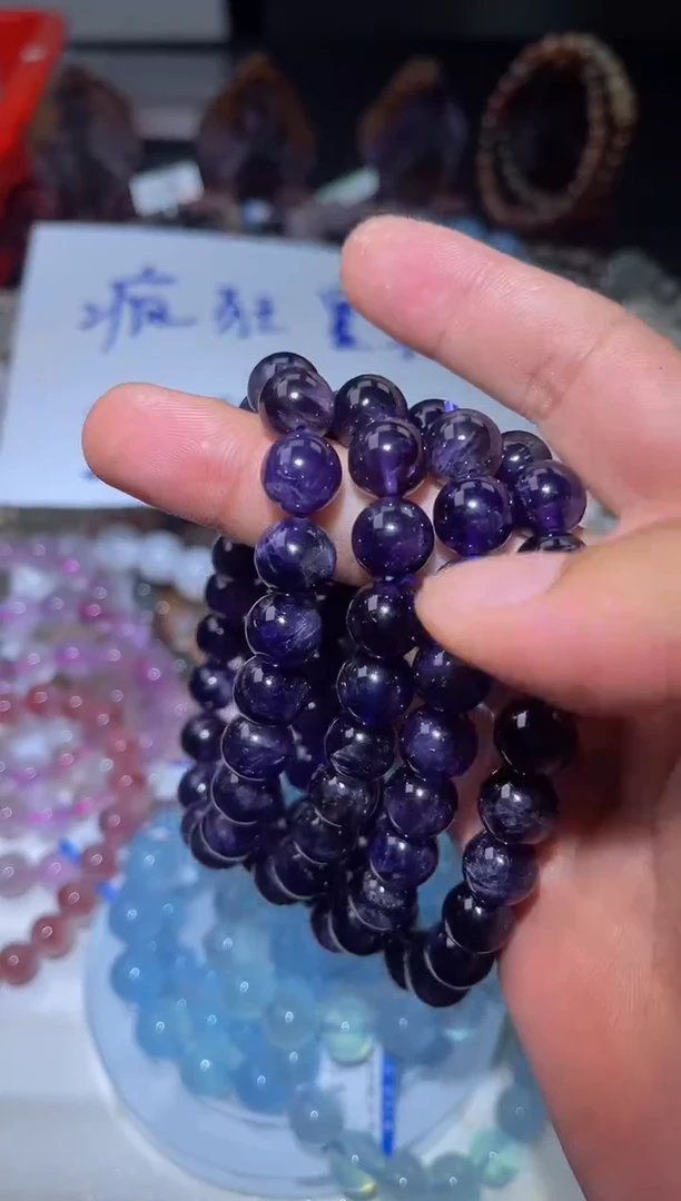 水晶手串未镶嵌L1-乌拉圭紫水晶单圈-多样性发其一