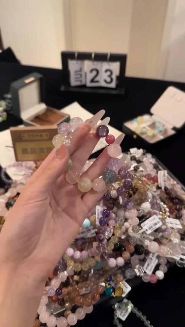 水晶手串合金紫锂云母多宝x2048