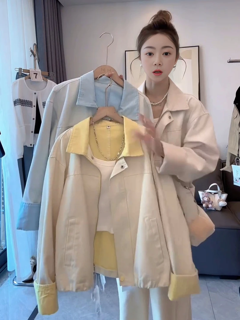 韩系休闲外套2025年秋季新款宽松有范时尚减龄上衣