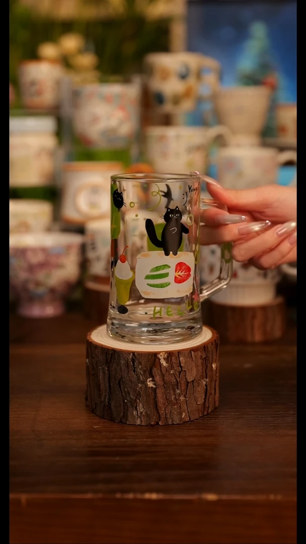 玻璃小猫杯400ml