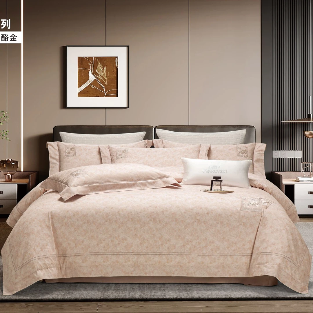 FOURSIX【雅菲尔】全棉刺绣绣花高定雅缎系列简约轻奢四件套