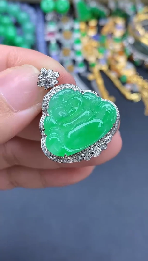 定制翡翠18K金镶嵌524-春日珠宝