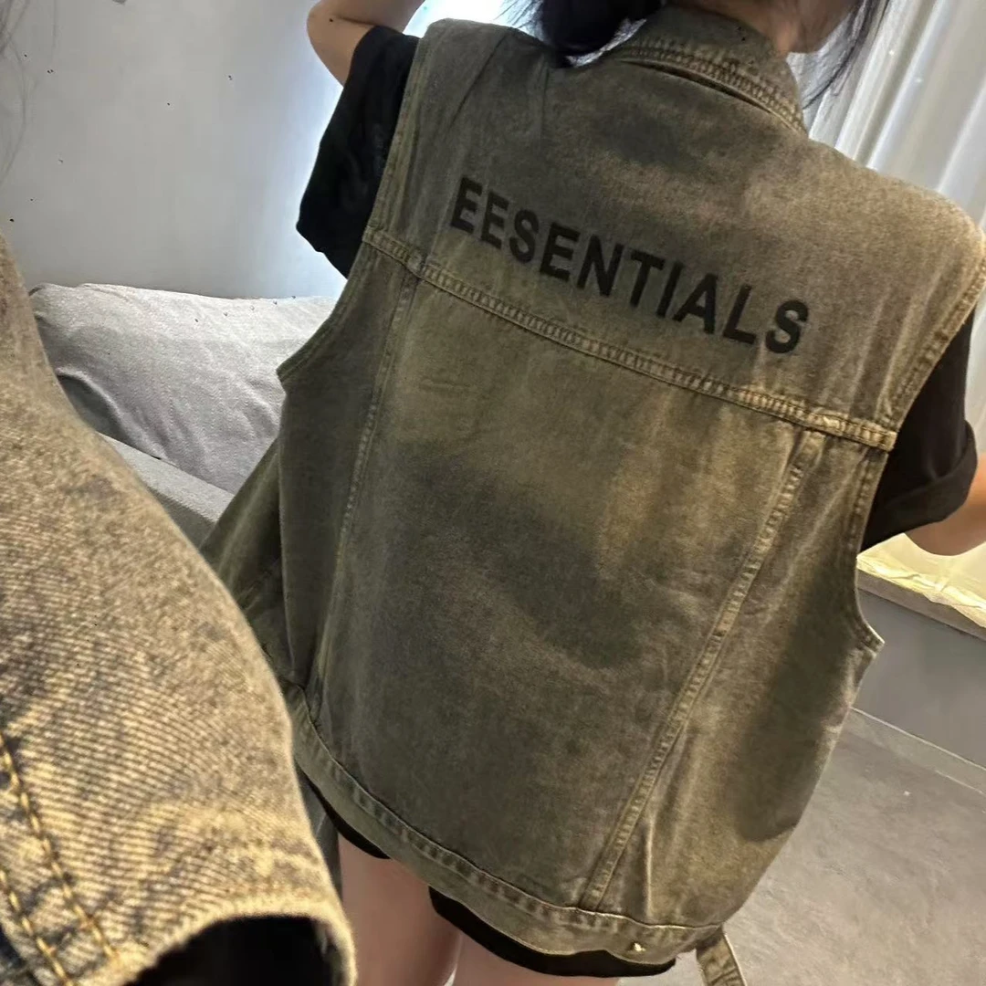 复古设计牛仔马甲宽松中长款时尚坎肩外穿休闲百搭