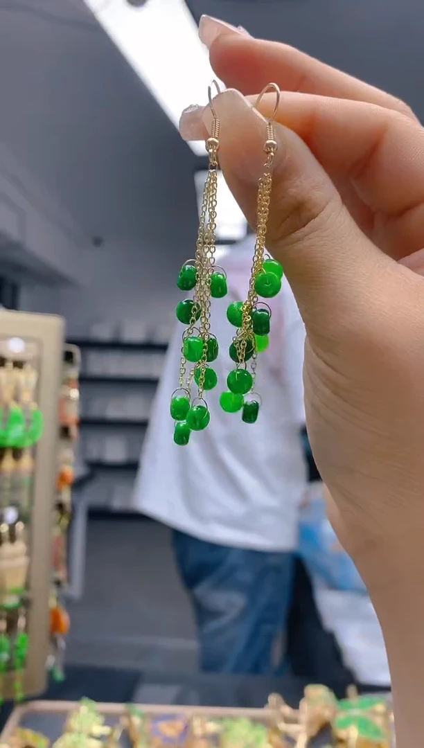 【闪购商品】翡翠耳饰合金96翡翠耳钩