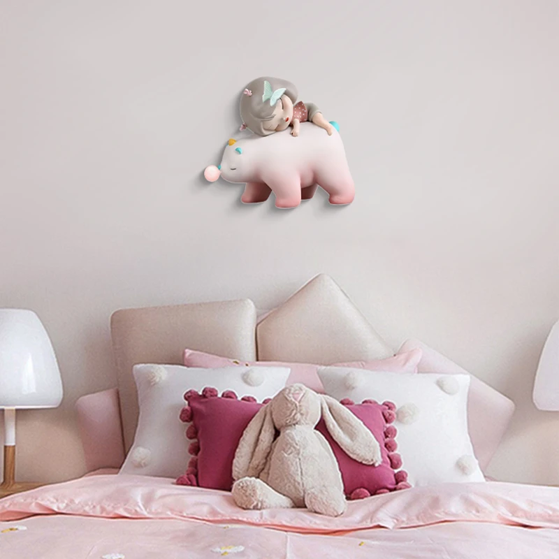 现代生活白夜童话迷你可爱卧室客厅装饰画儿童房晶瓷挂画女孩2727