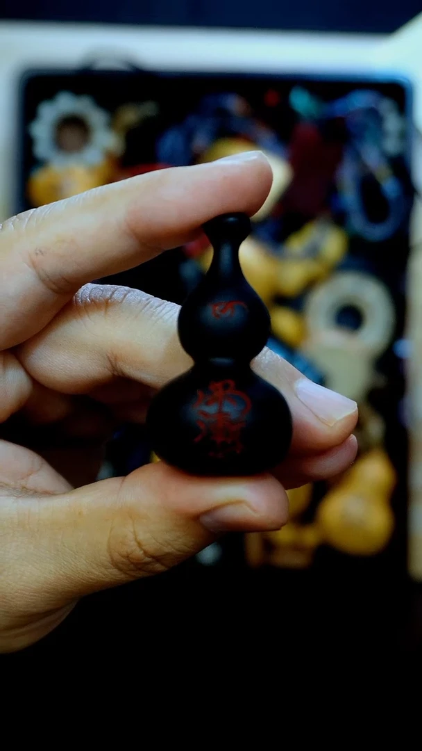 【闪购商品】枣木稀有碳化雕刻紫薇手把件饰品