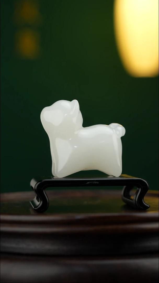 玉【旺财小狗】天然玉石摆件