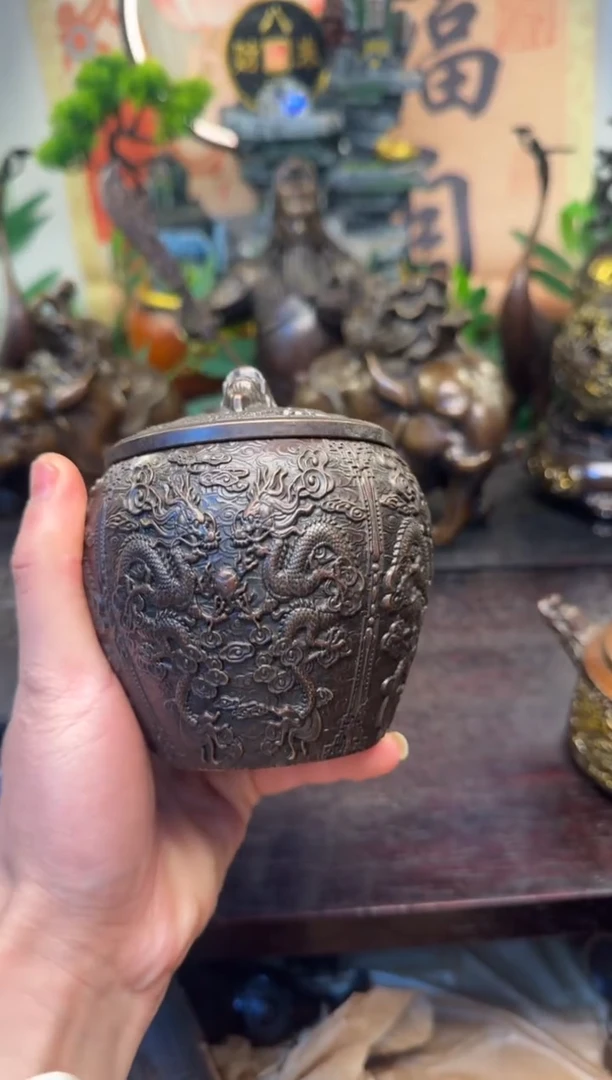 潼潼古铜只卖真铜！（九龙茶叶罐）
