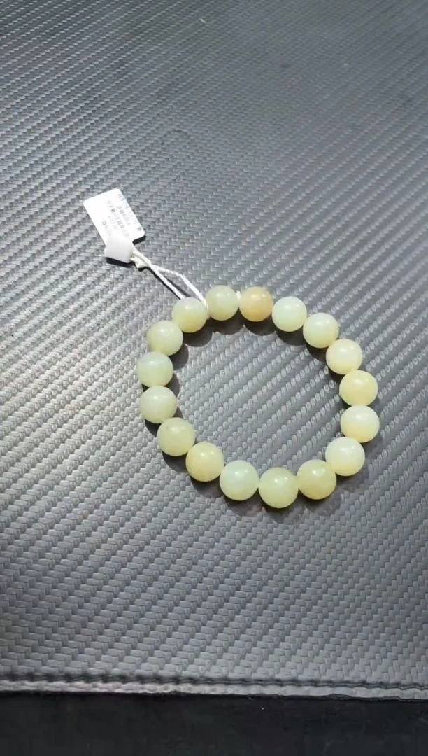 未镶嵌手链和田玉且末糖白手串微色差 包容串 送枣