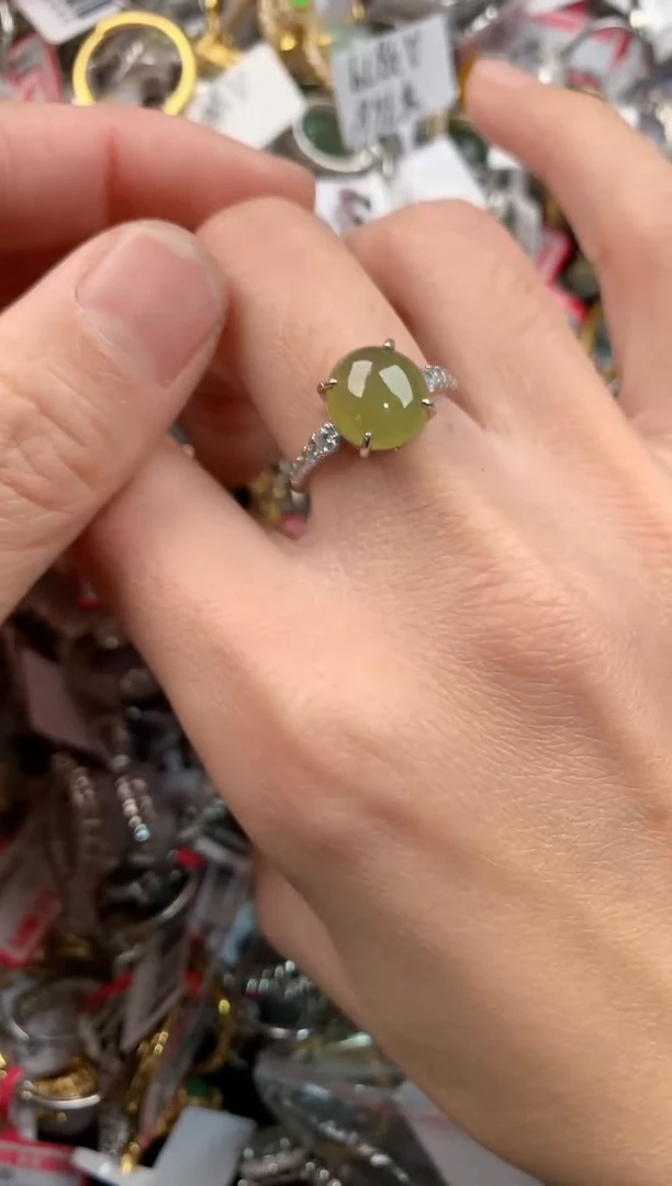 银S925镶嵌戒指翡翠111   7