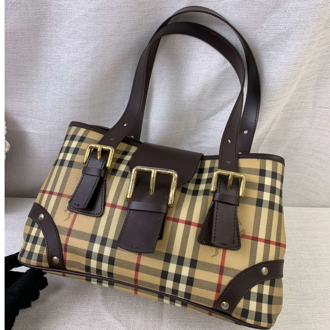 95新 BURBERRY/博柏利 战马格纹复古单肩包/WJ10120004/0004/xfp