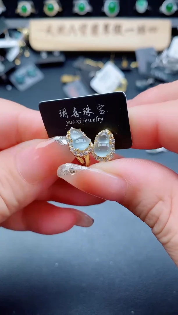 银S925镶嵌戒指翡翠1