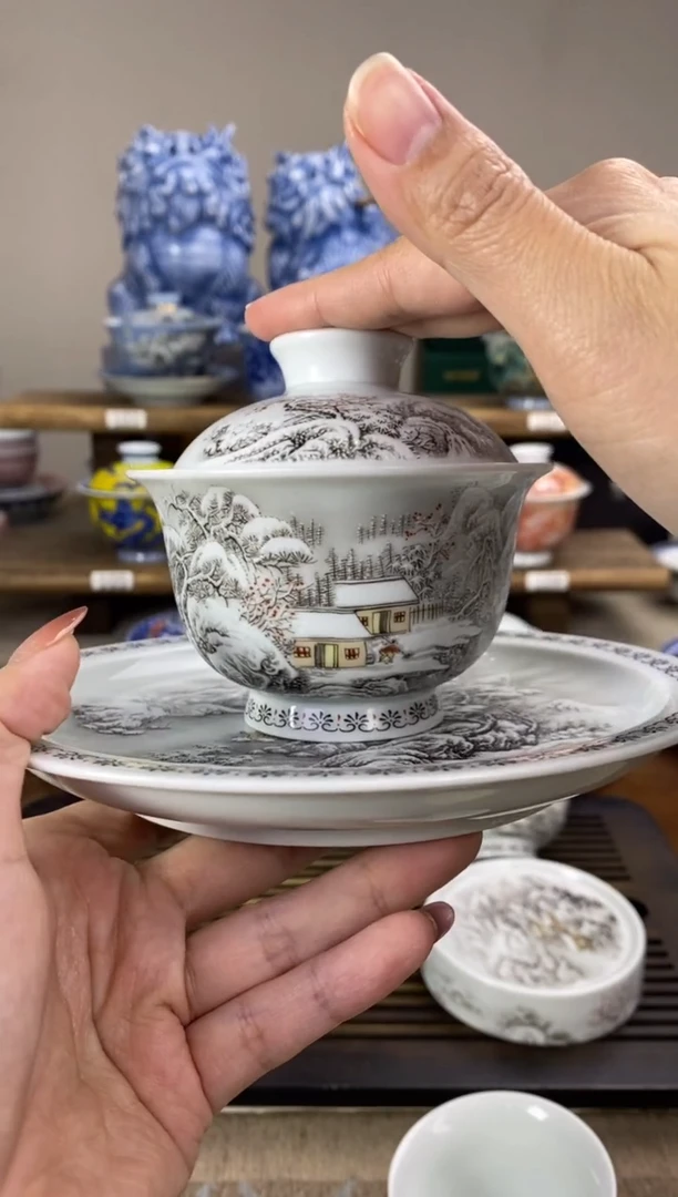 【闪购商品】墨彩雪景 二才+壶承