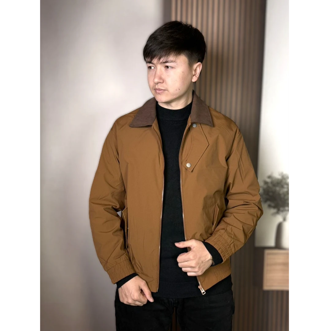 秋季水洗翻领男夹克男款时尚外套棉衣男式户外秋冬商务立领6557