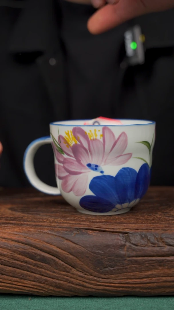 【闪购商品】瓷片80寻一缕瓷香杯釉下手工手绘瓷器