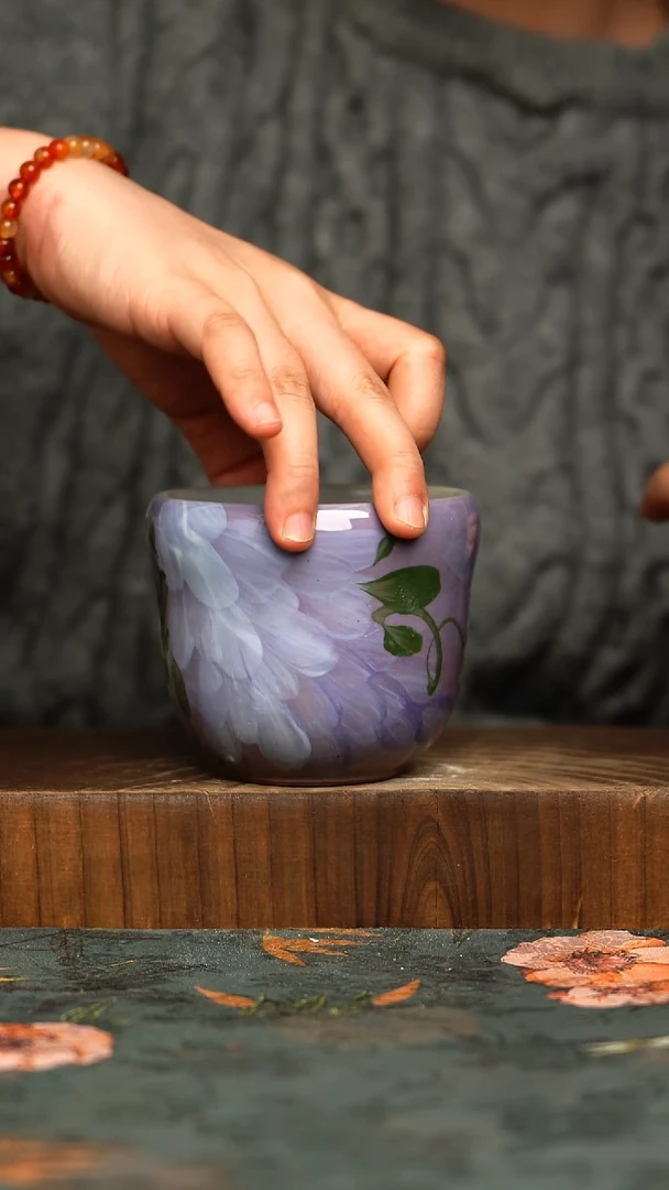 杯釉下彩手工手绘同款陶器