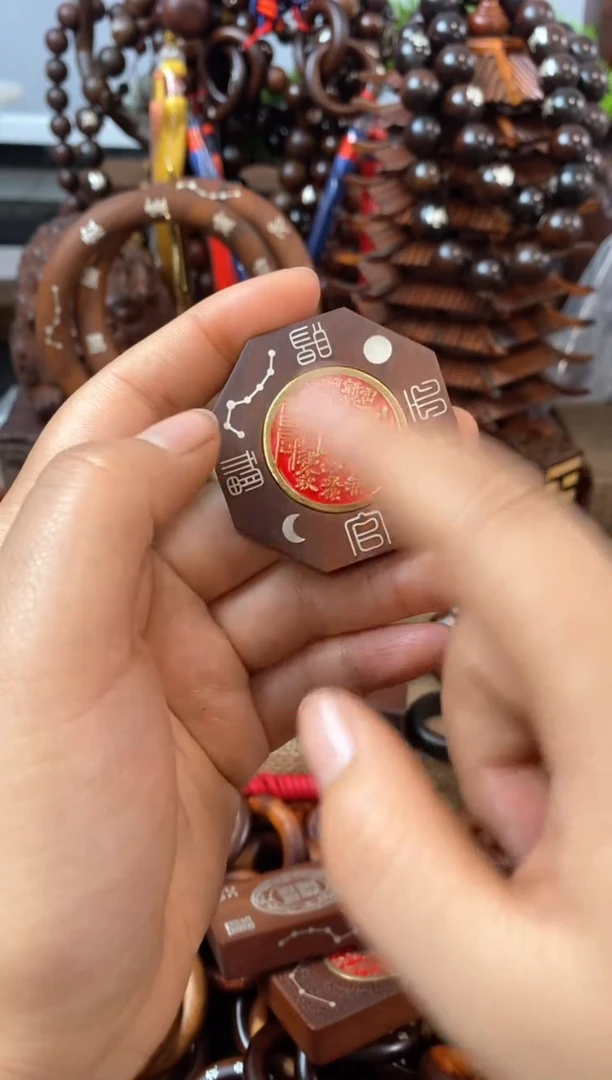 【闪购商品】枣木枣木镶银八边形山花随机发货