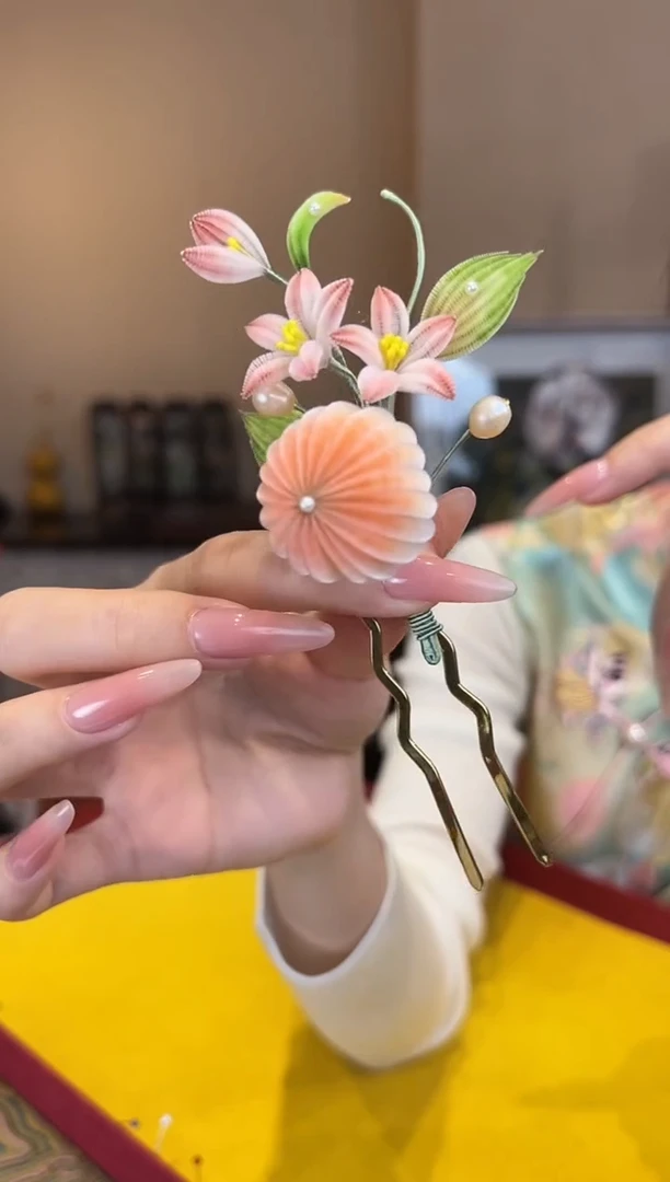 刺绣 非遗绒花（发饰）
