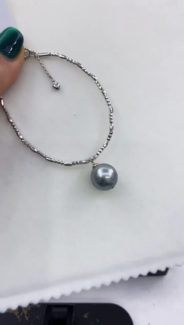 【闪购商品】海水珍珠手链银S925镶嵌53 13-14mm