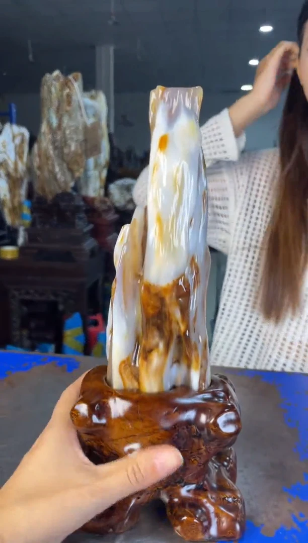未镶嵌摆件硅化玉10