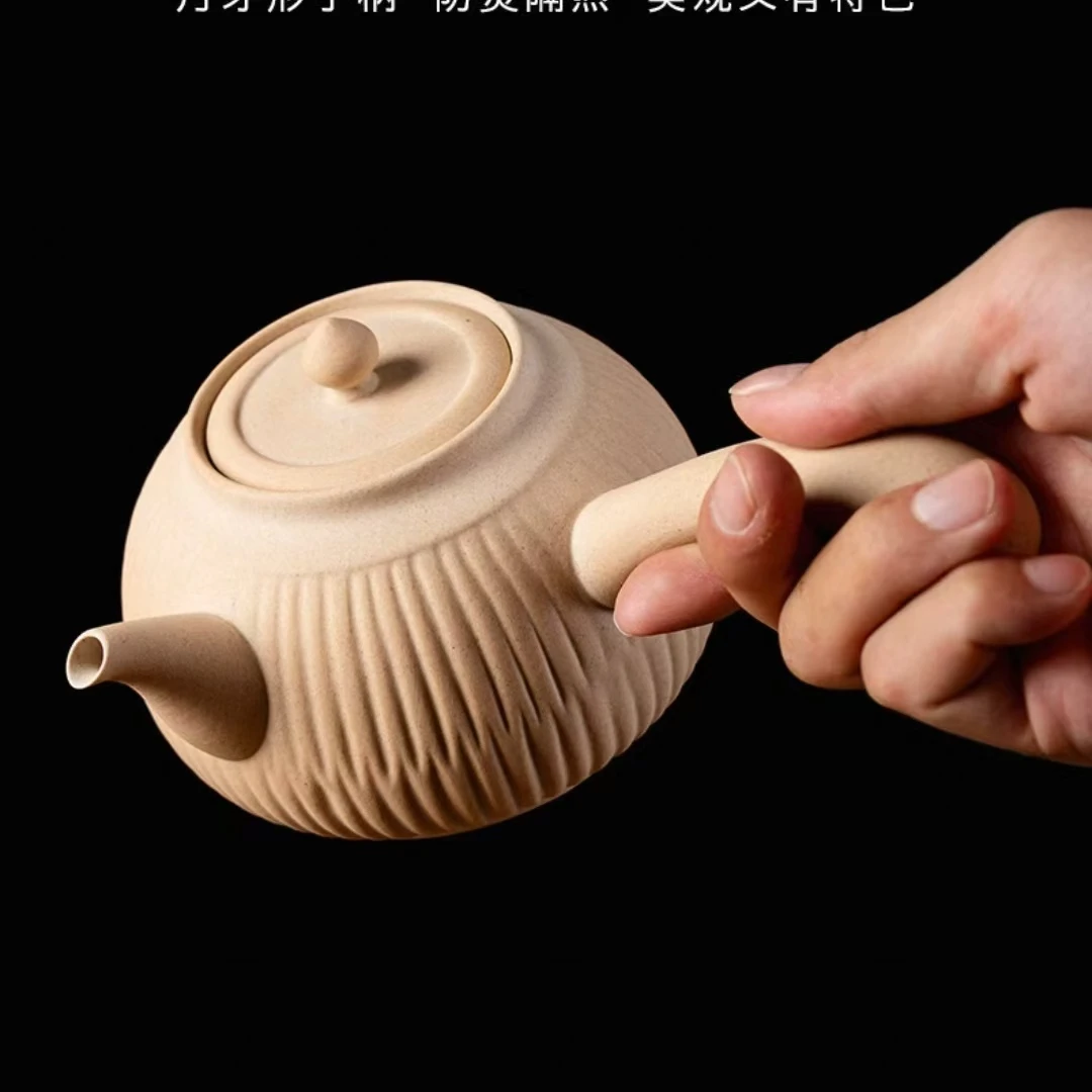 可明火炭火侧把白泥煮茶壶