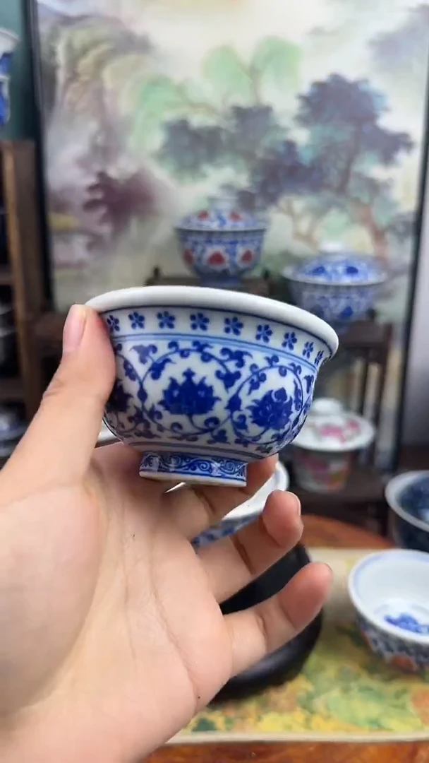 其他青花缠枝莲小压手杯