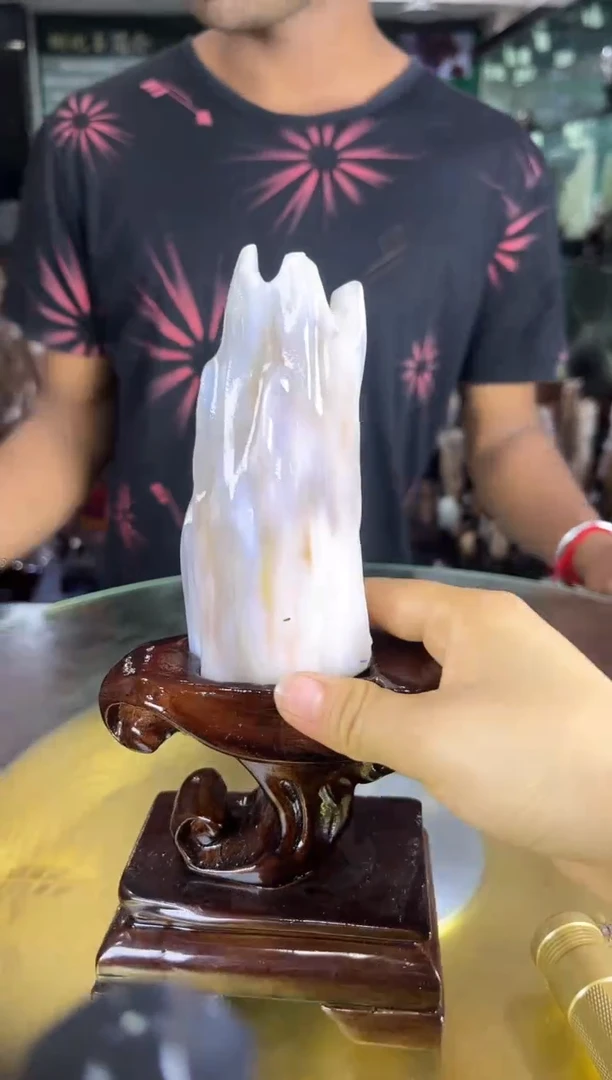 缅甸天然树化玉摆件